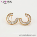 97095 xuping unique design 18k gold color synthetic zircon fashion ladies drop earrings